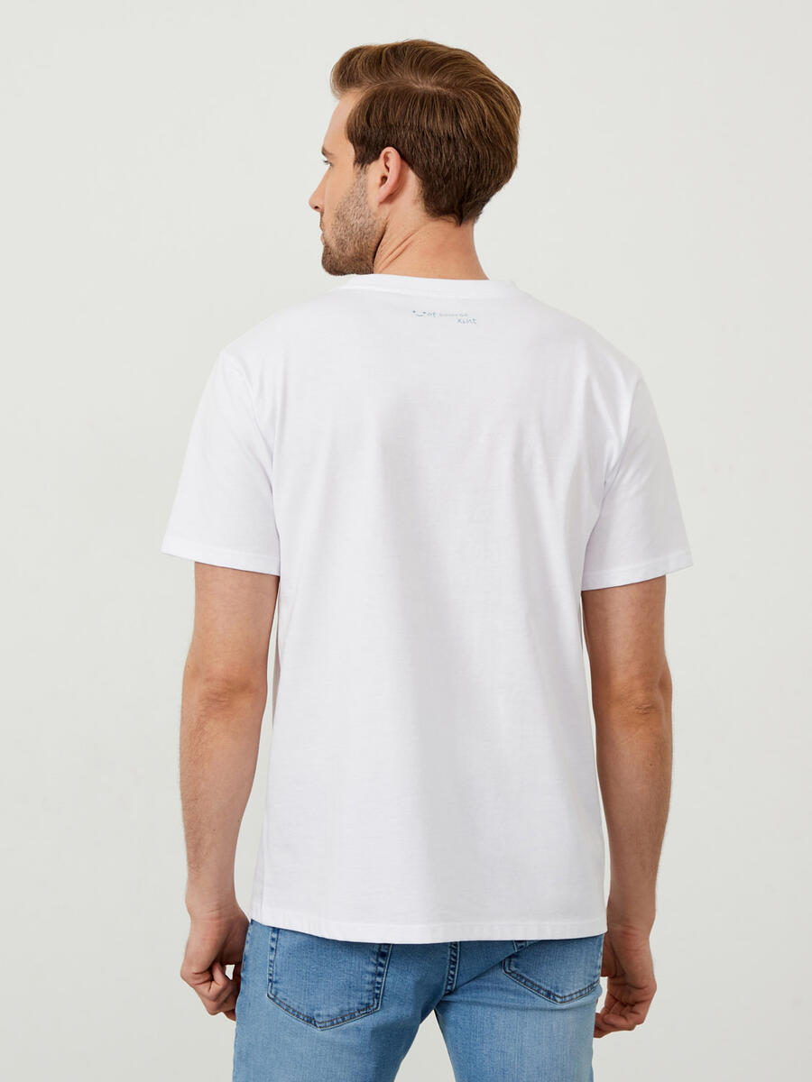Beyaz Oversize Pamuklu Tişört - 6