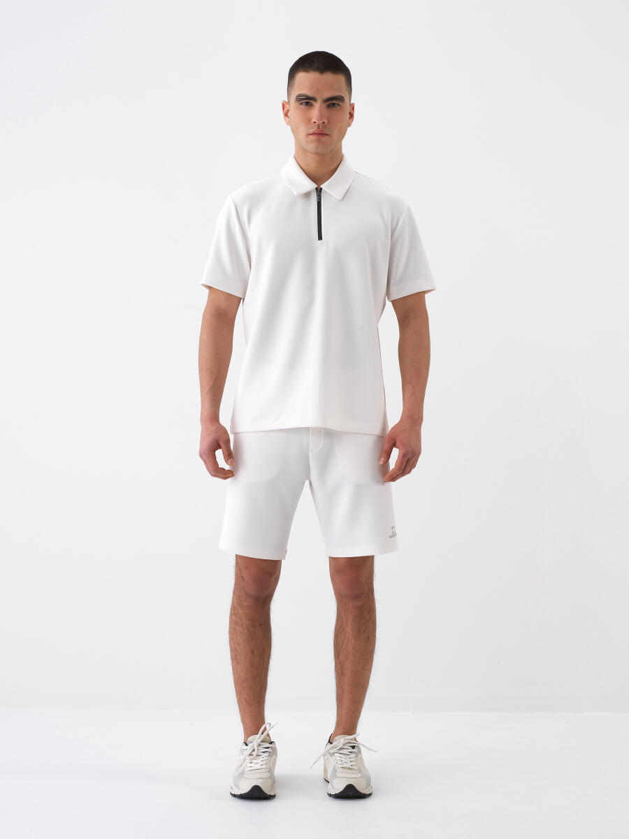 Beyaz Regular Fit Modal Tişört - 2