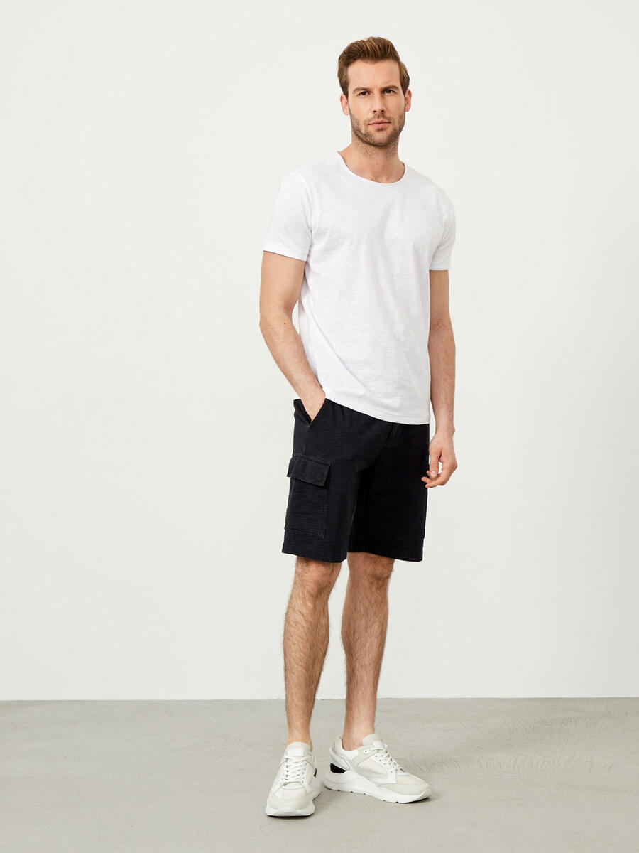 Beyaz Regular Fit Pamuklu Basic Tişört - 2