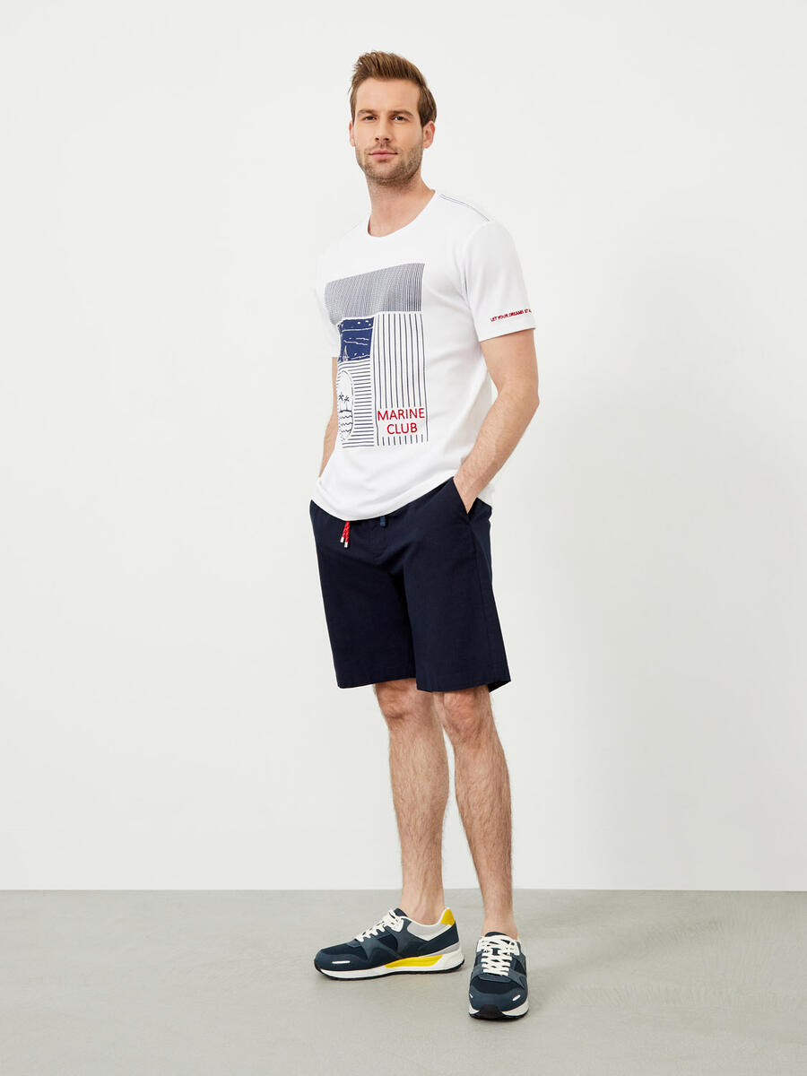 Beyaz Regular Fit Pamuklu Tişört - 2