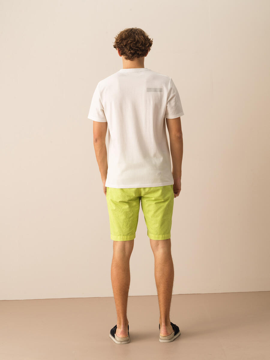 Beyaz Regular Fit Pamuklu Tişört - 4
