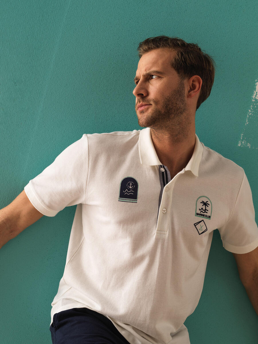 Beyaz Regular Fit Pamuklu Polo Yaka Tişört - 2