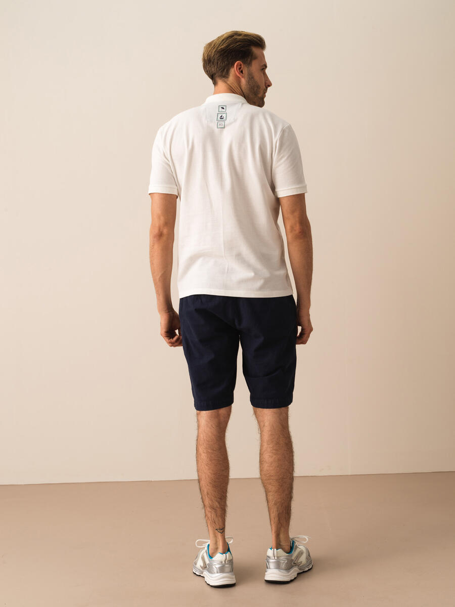 Beyaz Regular Fit Pamuklu Polo Yaka Tişört - 4