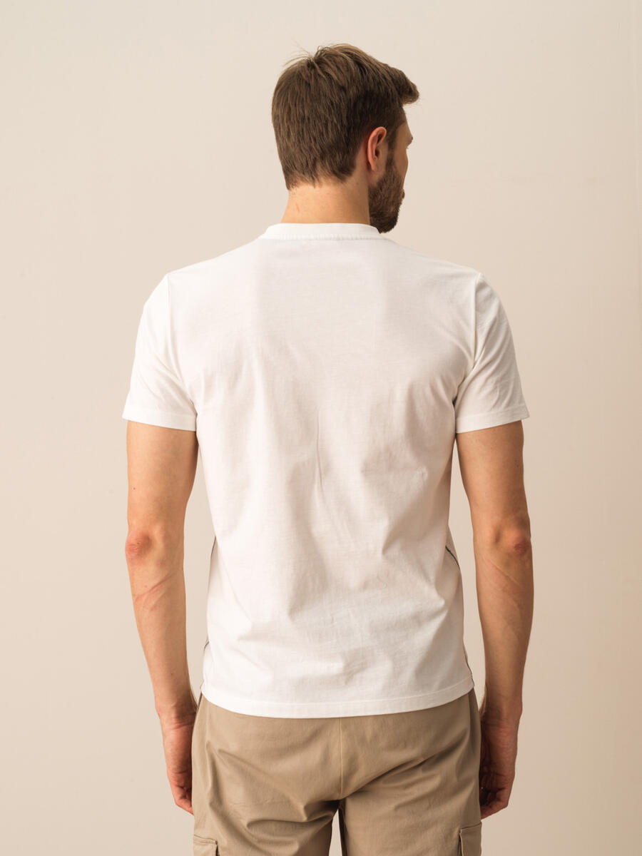 Beyaz Regular Fit Pamuklu Tişört - 3
