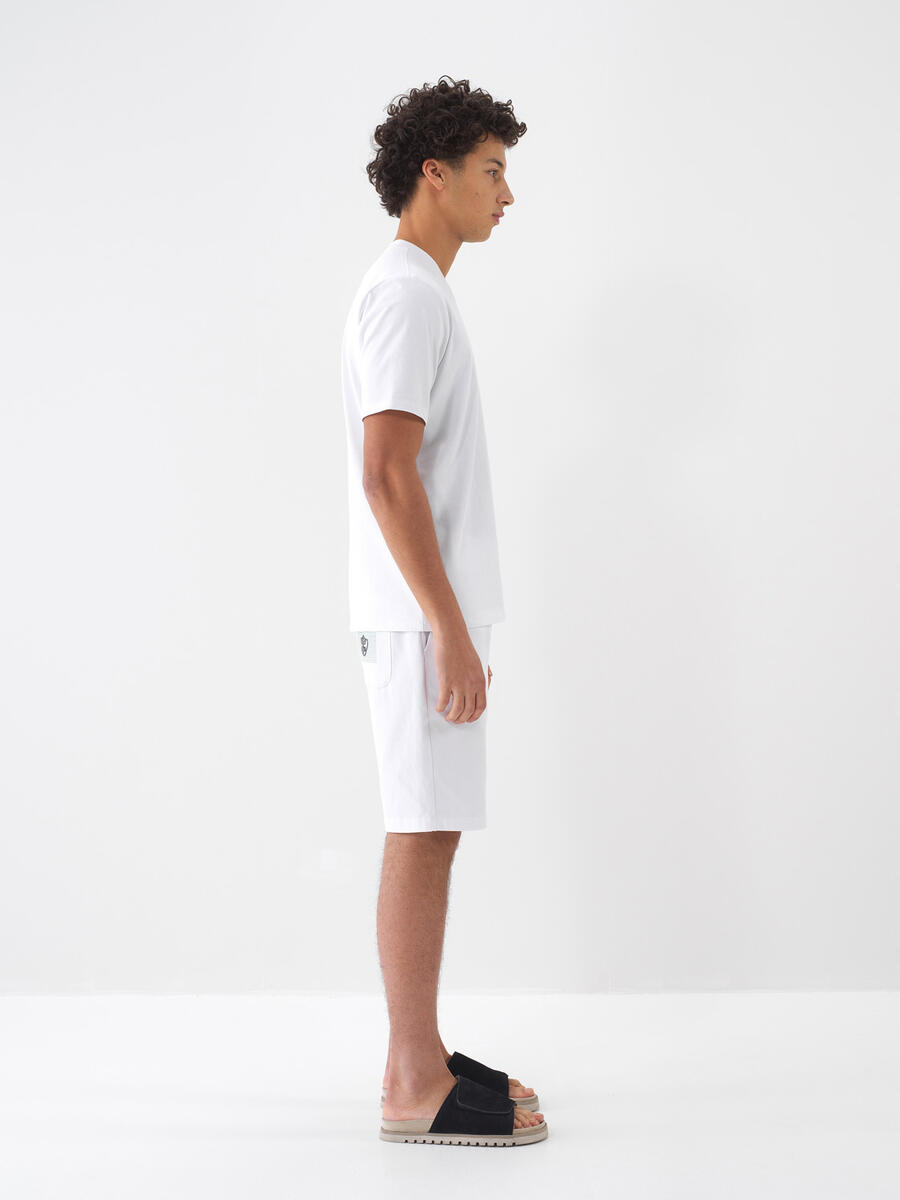 Beyaz Regular Fit Pamuklu Basic Tişört - 3