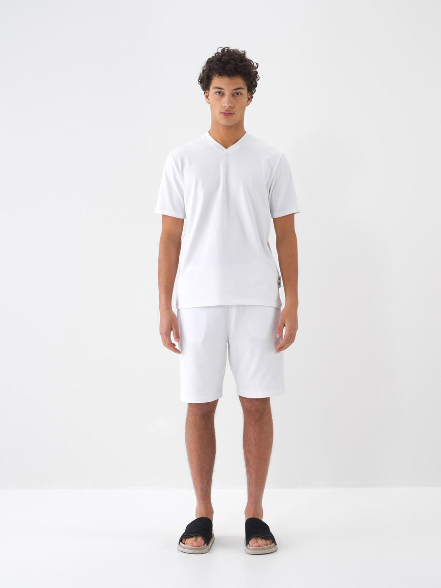 Beyaz Regular Fit Pamuklu Basic Tişört