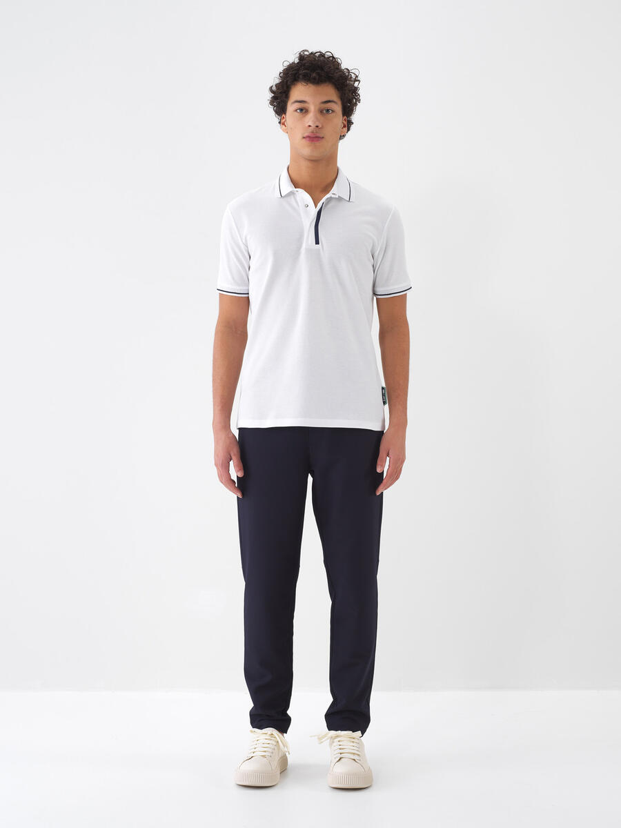 Beyaz Regular Fit Pamuklu Polo Yaka Tişört - 2