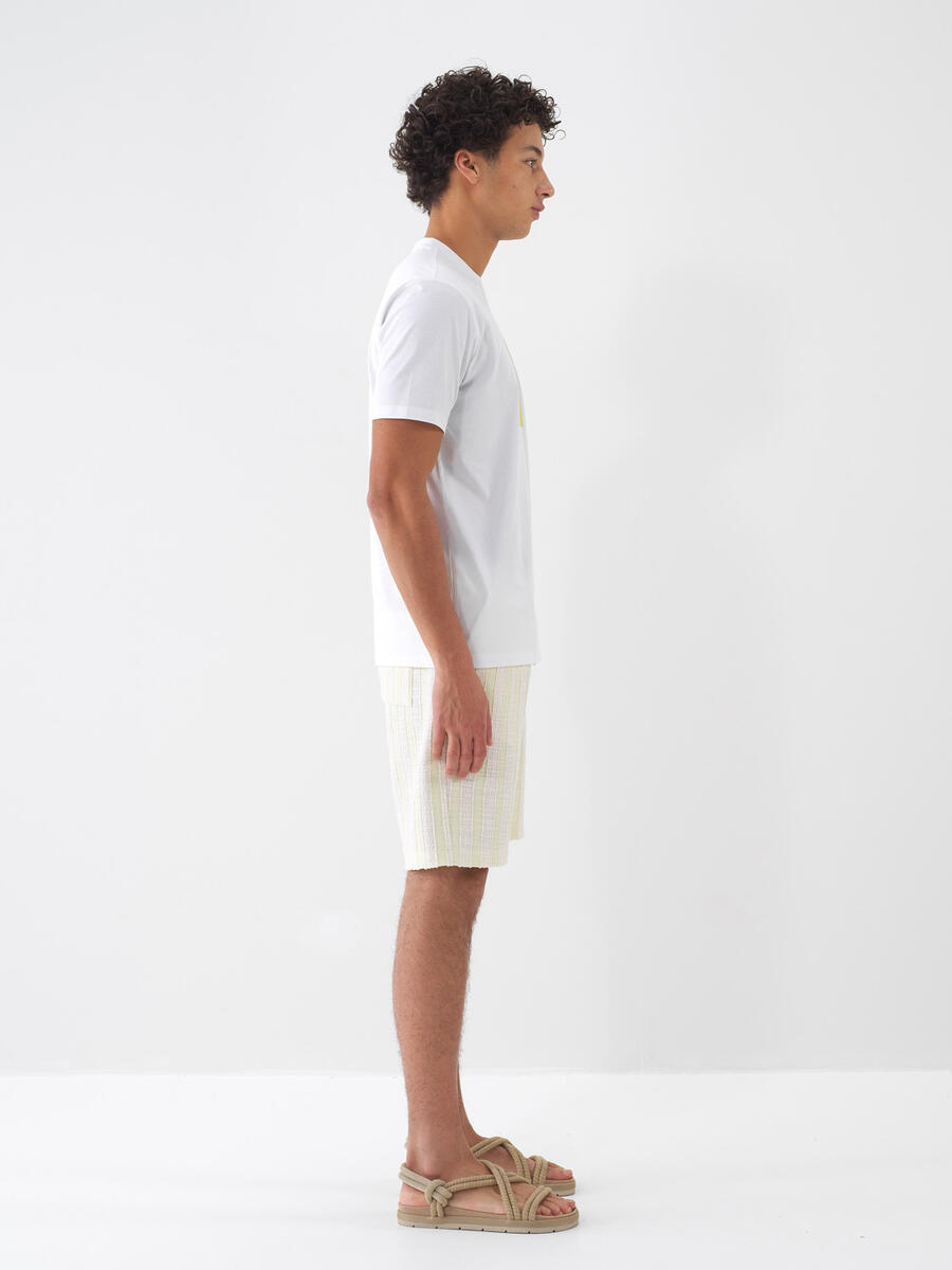 Beyaz Regular Fit Pamuklu Tişört - 3