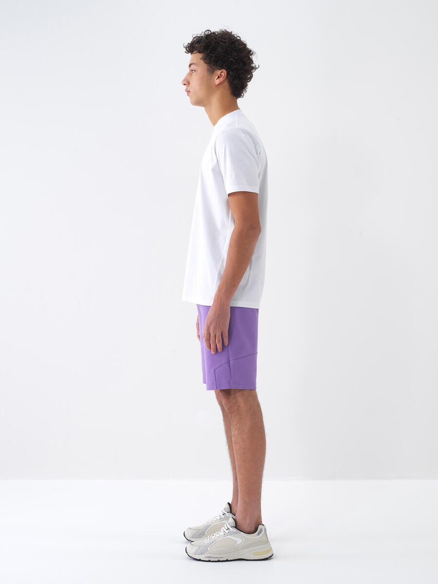 Beyaz Regular Fit Pamuklu Tişört - 4