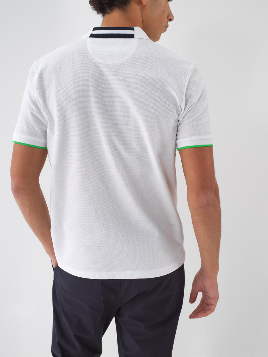 Beyaz Regular Fit Pamuklu Polo Yaka Tişört - 4