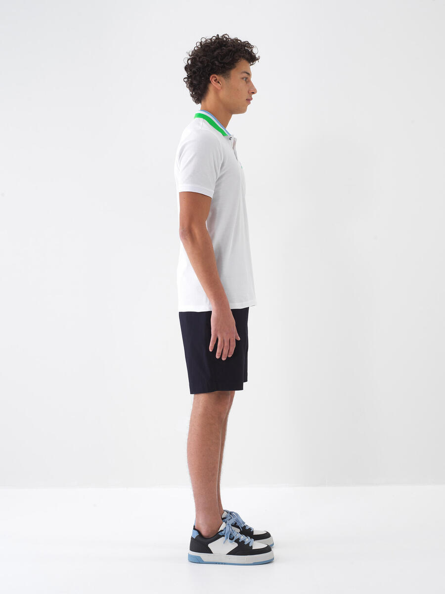 Beyaz Regular Fit Pamuklu Tişört - 3