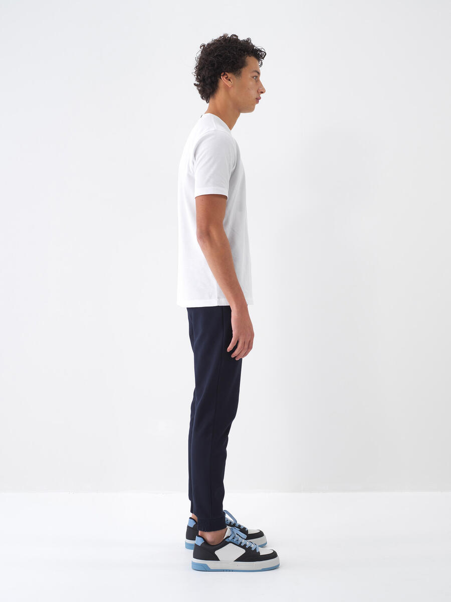 Beyaz Regular Fit Pamuklu Tişört - 3