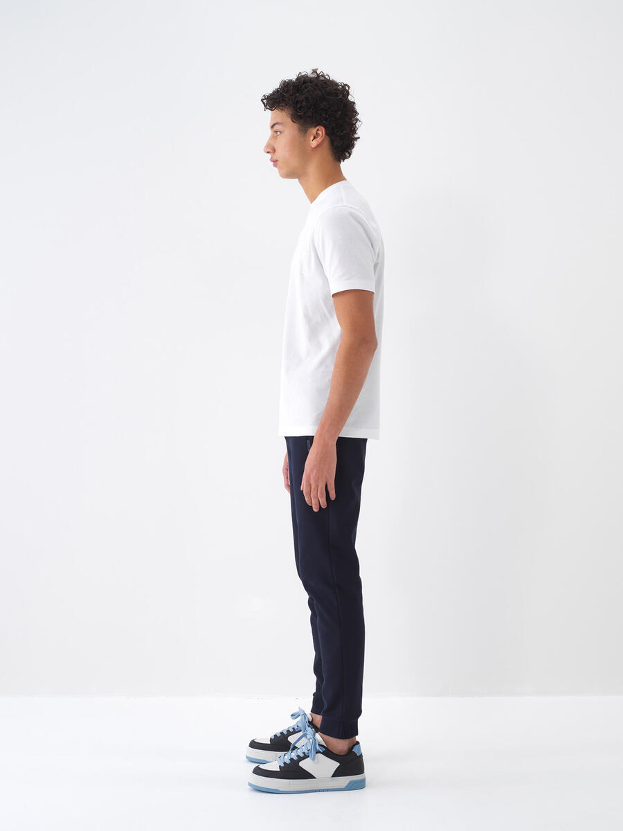 Beyaz Regular Fit Pamuklu Tişört - 4