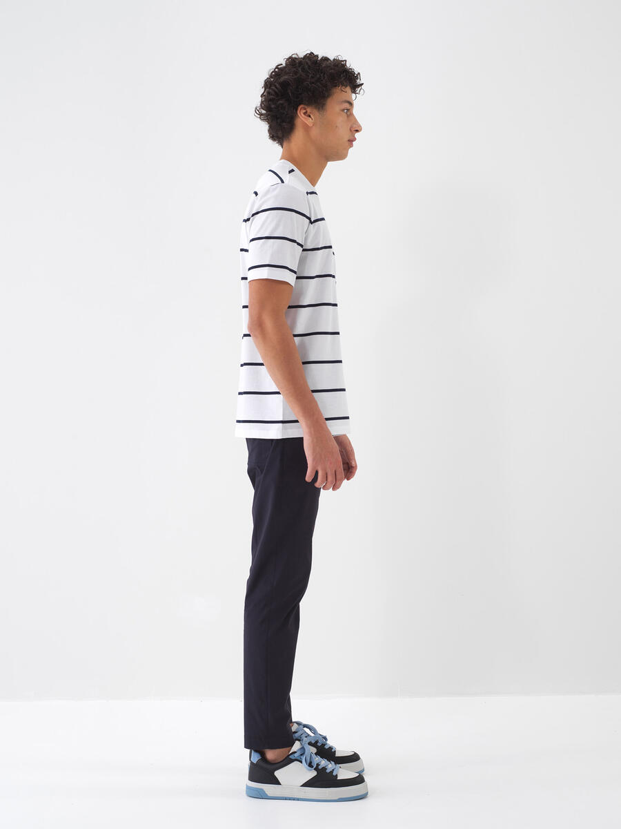 Beyaz Regular Fit Pamuklu Tişört - 3