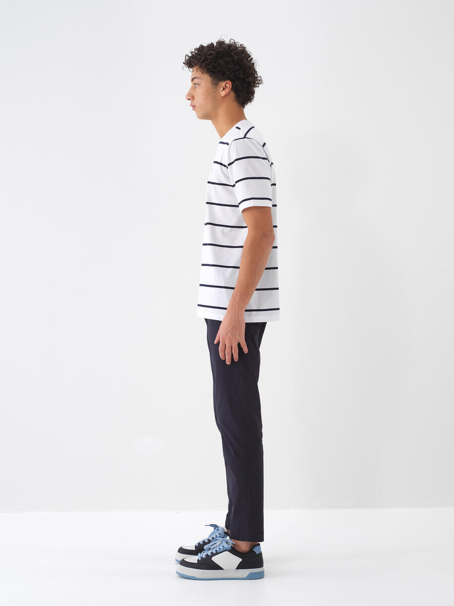 Beyaz Regular Fit Pamuklu Tişört - 4