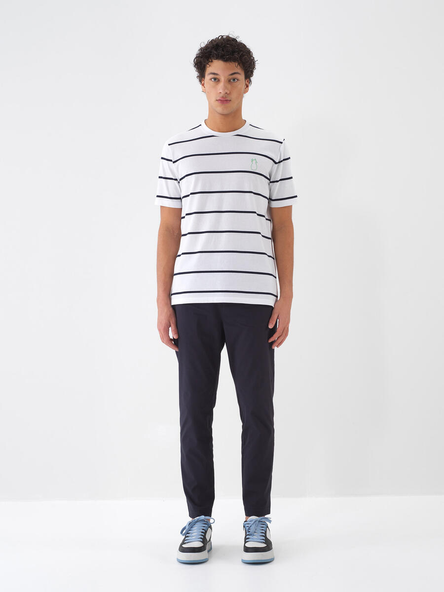 Beyaz Regular Fit Pamuklu Tişört - 2