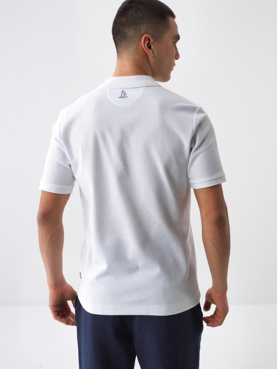 Beyaz Regular Fit Pamuklu Tişört - 5