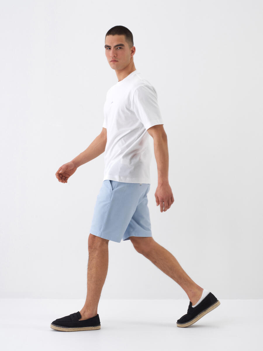 Beyaz Regular Fit Pamuklu Tişört - 5