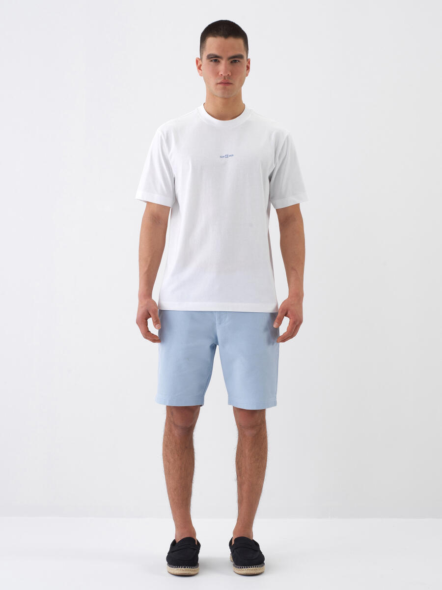 Beyaz Regular Fit Pamuklu Tişört - 3