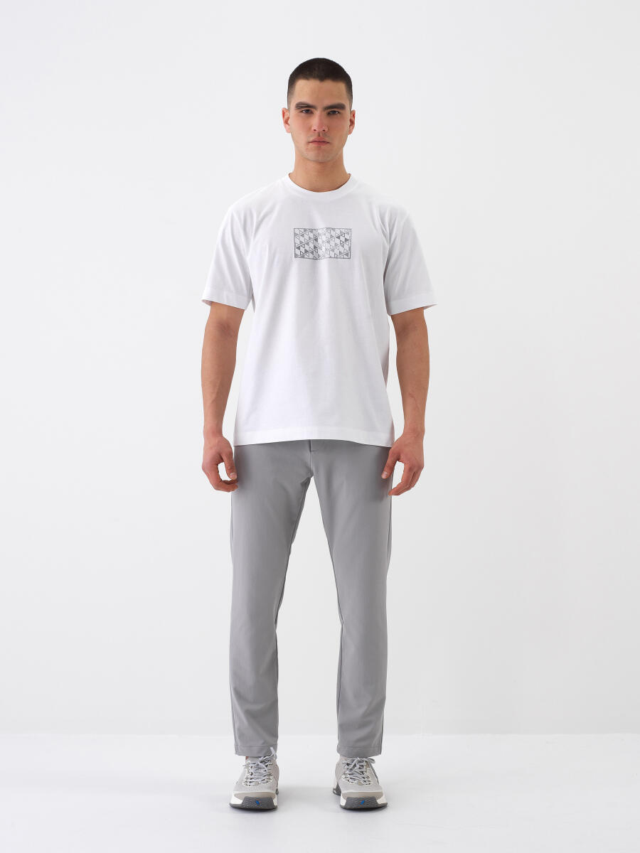 Beyaz Regular Fit Pamuklu Tişört - 2