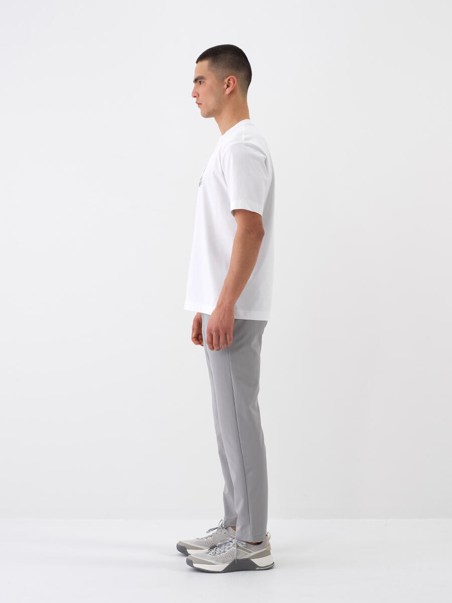 Beyaz Regular Fit Pamuklu Tişört - 3