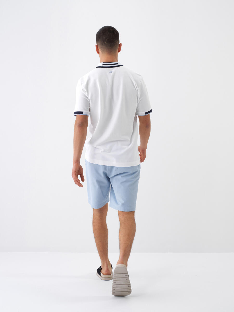 Beyaz Regular Fit Pamuklu Tişört - 6