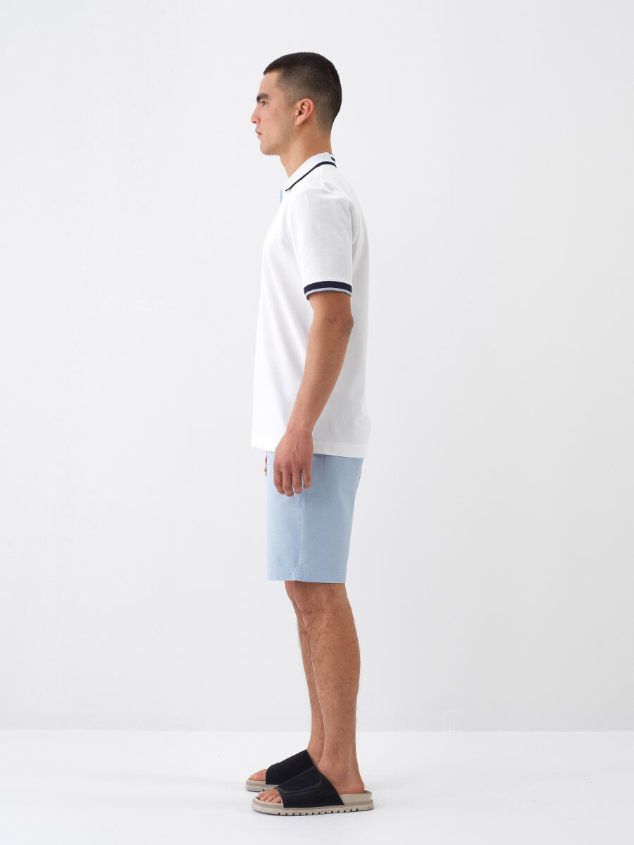 Beyaz Regular Fit Pamuklu Tişört - 4