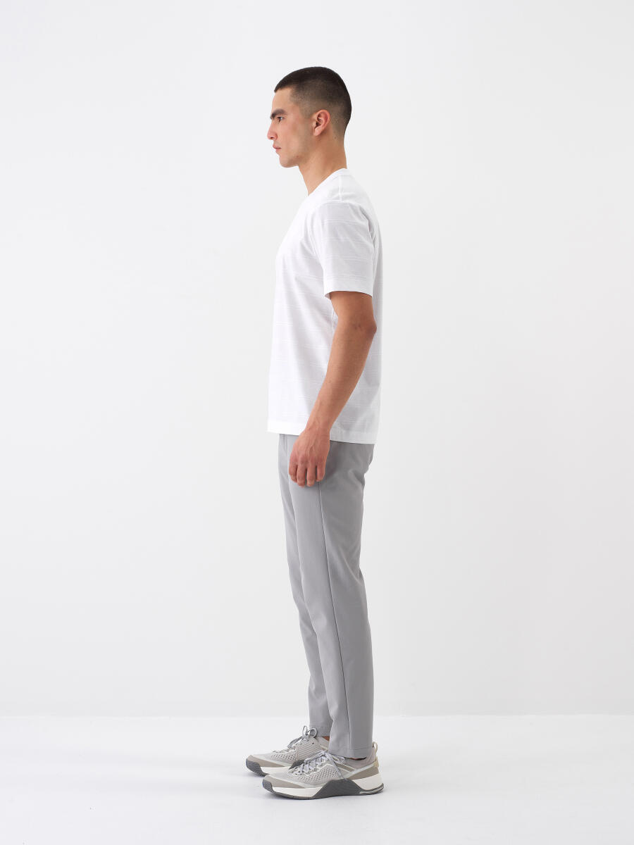 Beyaz Regular Fit Pamuklu Tişört - 3