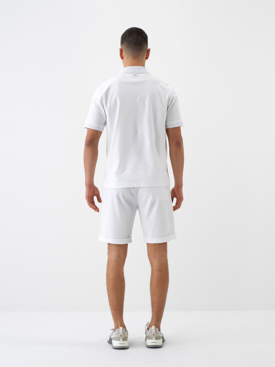 Beyaz Regular Fit Pamuklu Tişört - 5