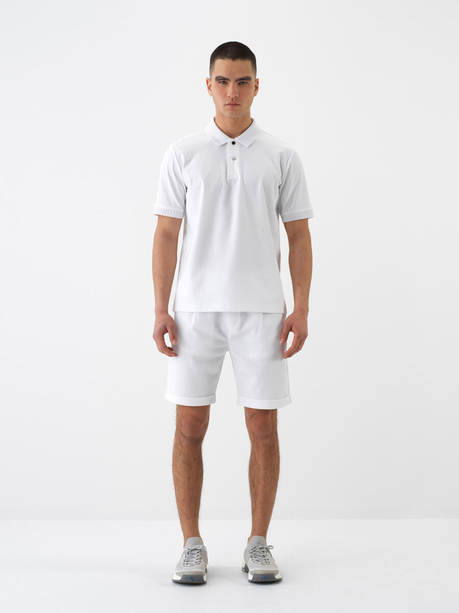 Beyaz Regular Fit Pamuklu Tişört - 2
