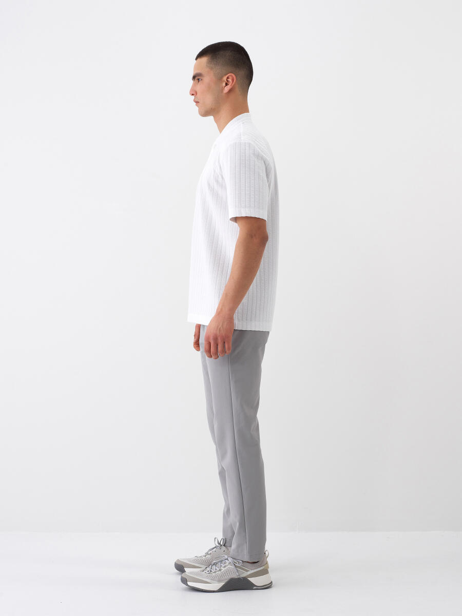 Beyaz Regular Fit Pamuklu Tişört - 3