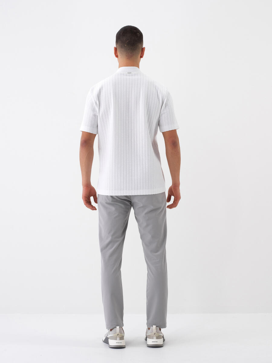 Beyaz Regular Fit Pamuklu Tişört - 5