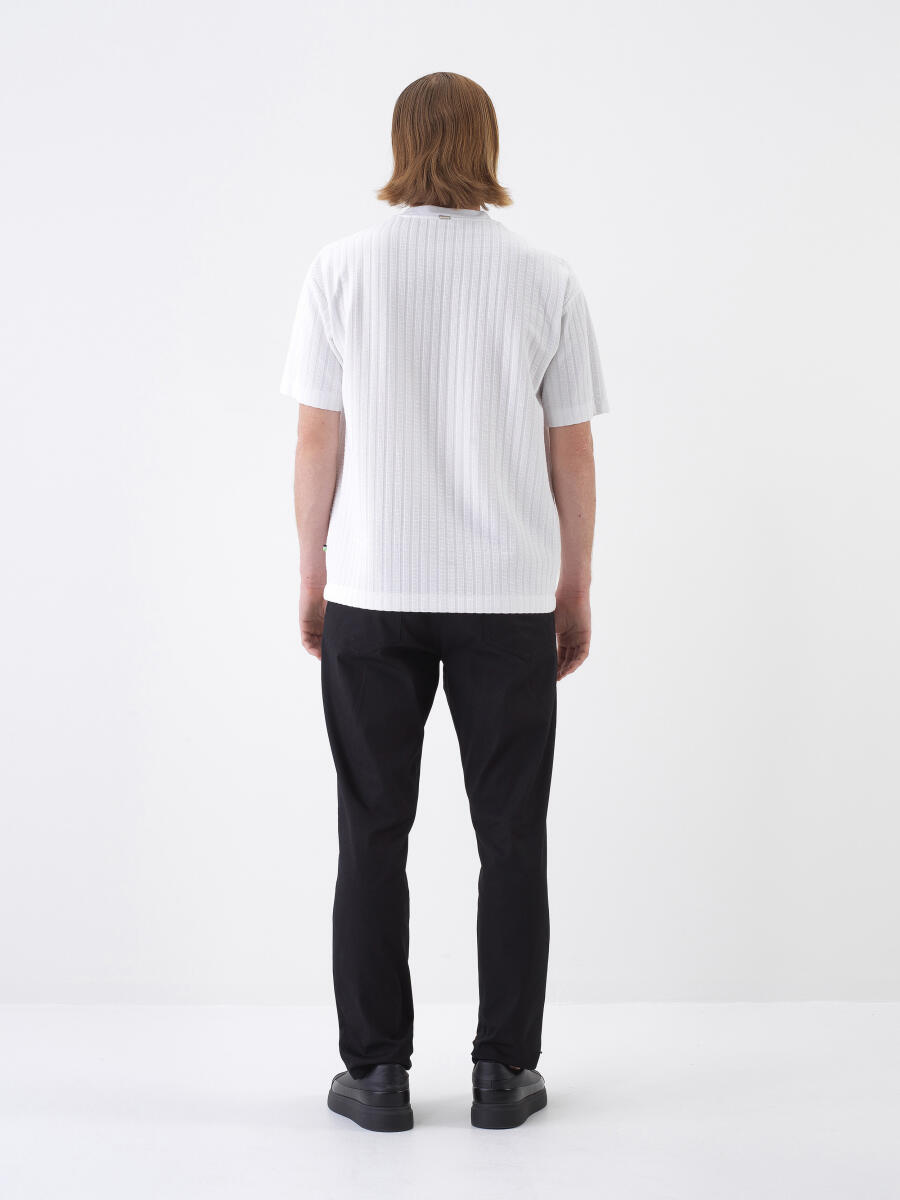 Beyaz Regular Fit Pamuklu Tişört - 5
