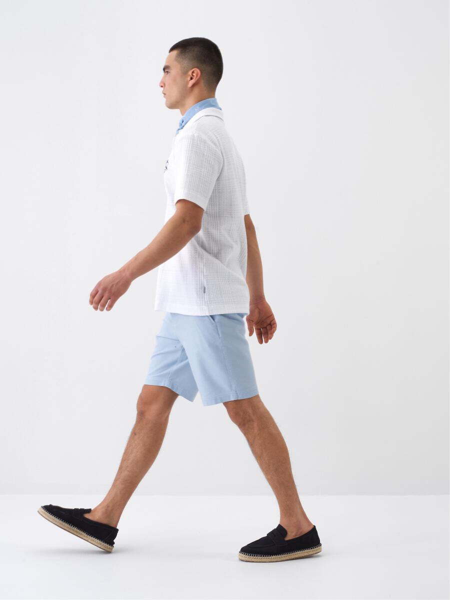 Beyaz Regular Fit Pamuklu Tişört - 4