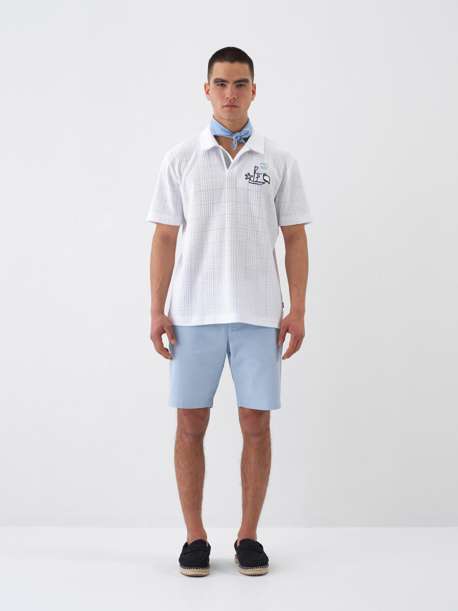 Beyaz Regular Fit Pamuklu Tişört - 2