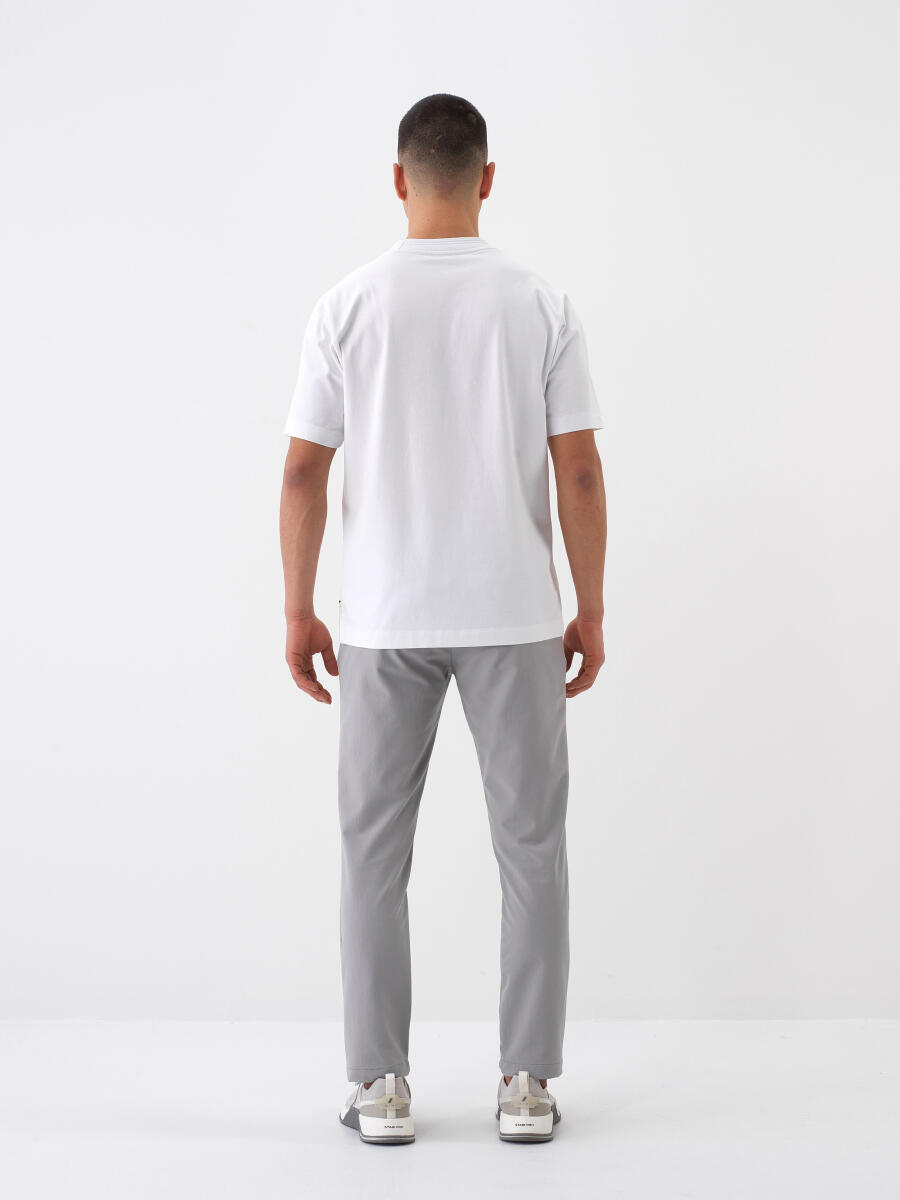 Beyaz Regular Fit Pamuklu Tişört - 5