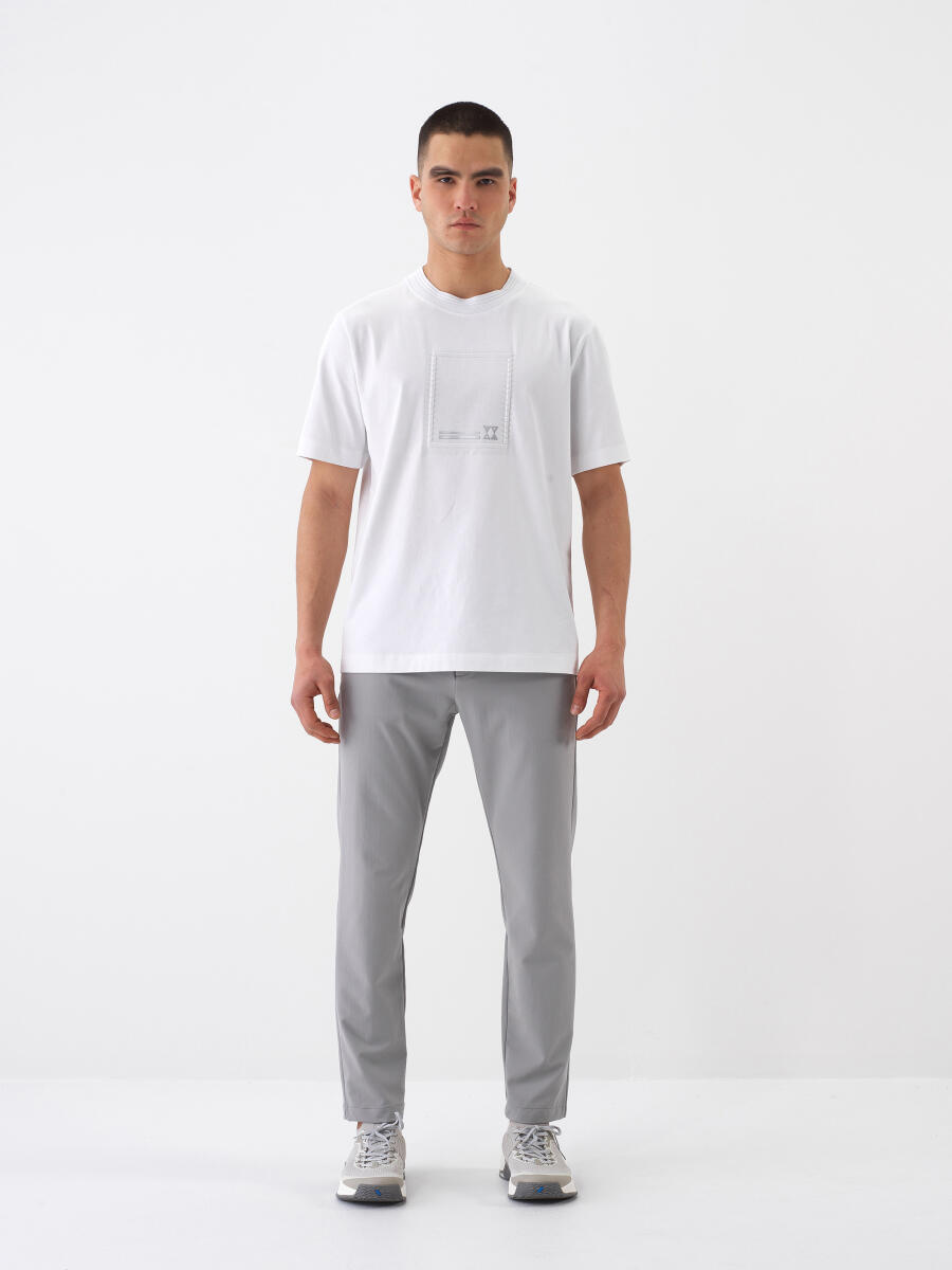 Beyaz Regular Fit Pamuklu Tişört - 2