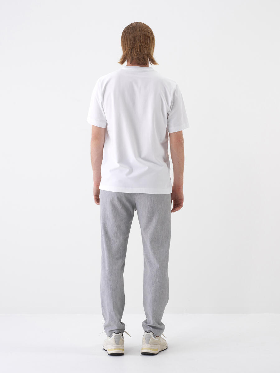 Beyaz Regular Fit Pamuklu Tişört - 6