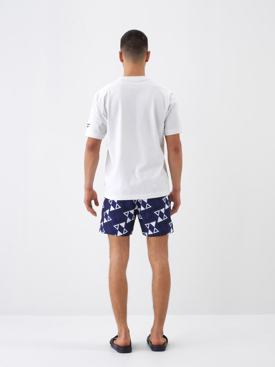 Beyaz Regular Fit Pamuklu Tişört - 5