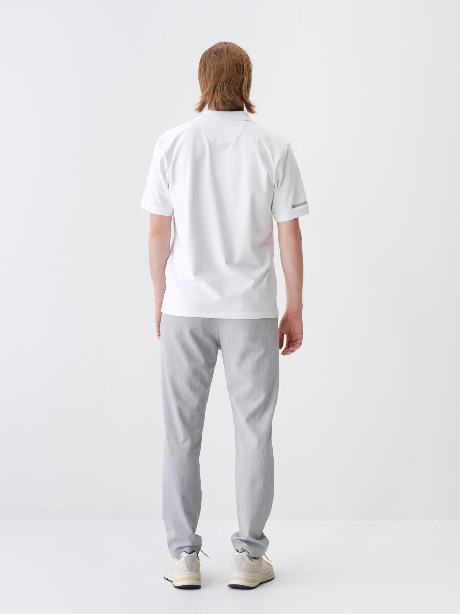 Beyaz Regular Fit Pamuklu Tişört - 4