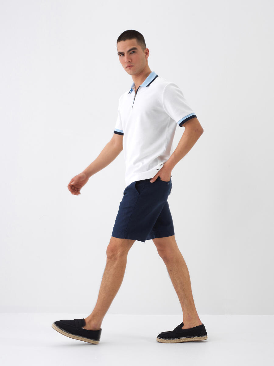 Beyaz Regular Fit Pamuklu Tişört - 4