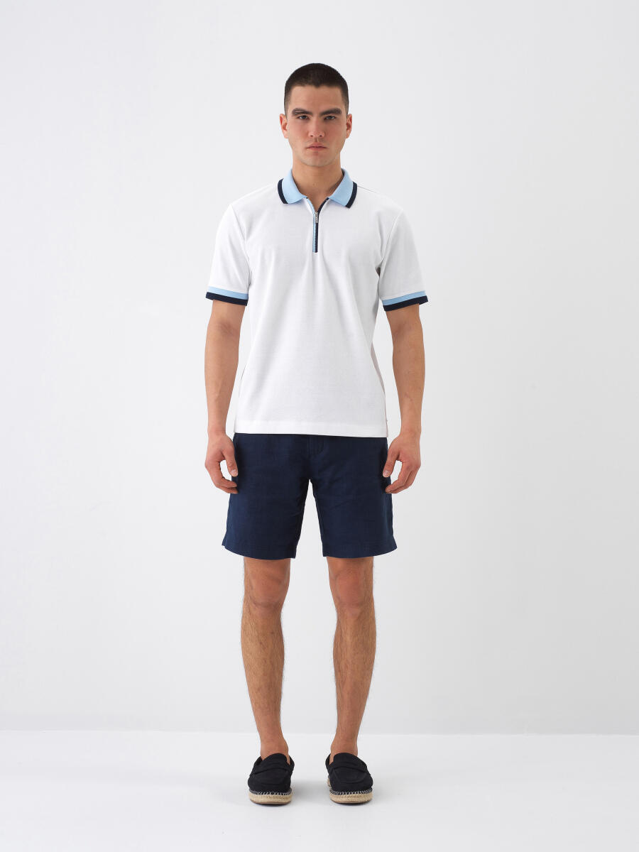 Beyaz Regular Fit Pamuklu Tişört - 2