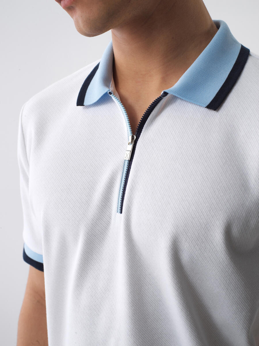Beyaz Regular Fit Pamuklu Tişört - 3