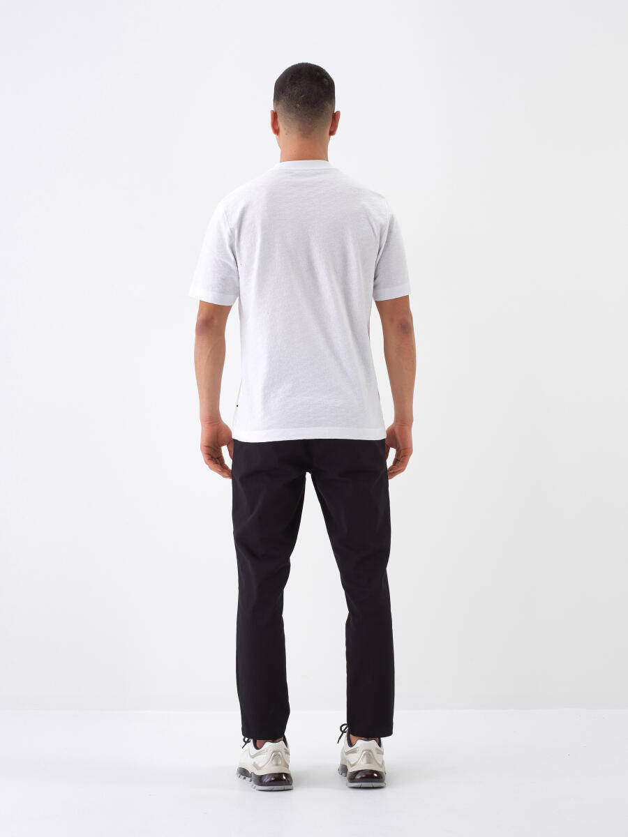 Beyaz Regular Fit Pamuklu Tişört - 4