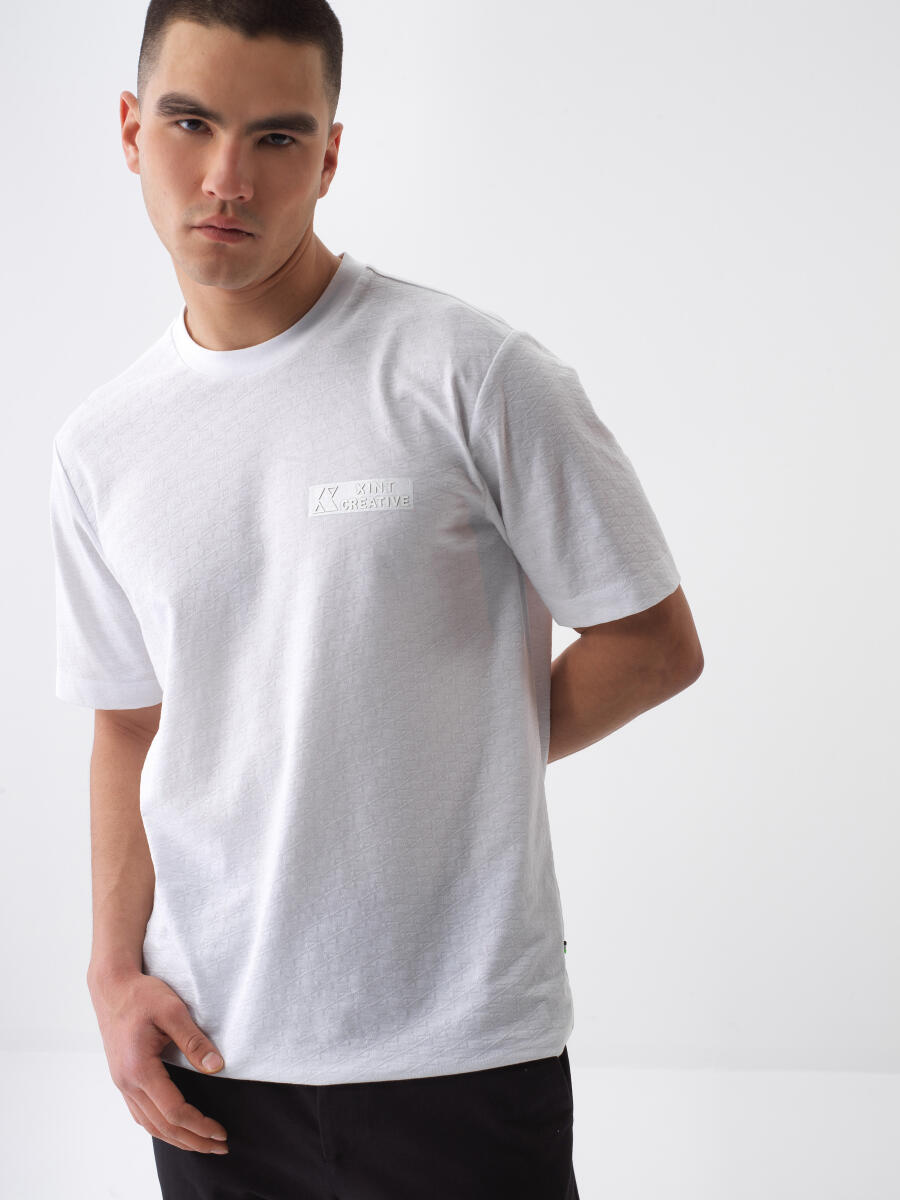 Beyaz Regular Fit Pamuklu Tişört