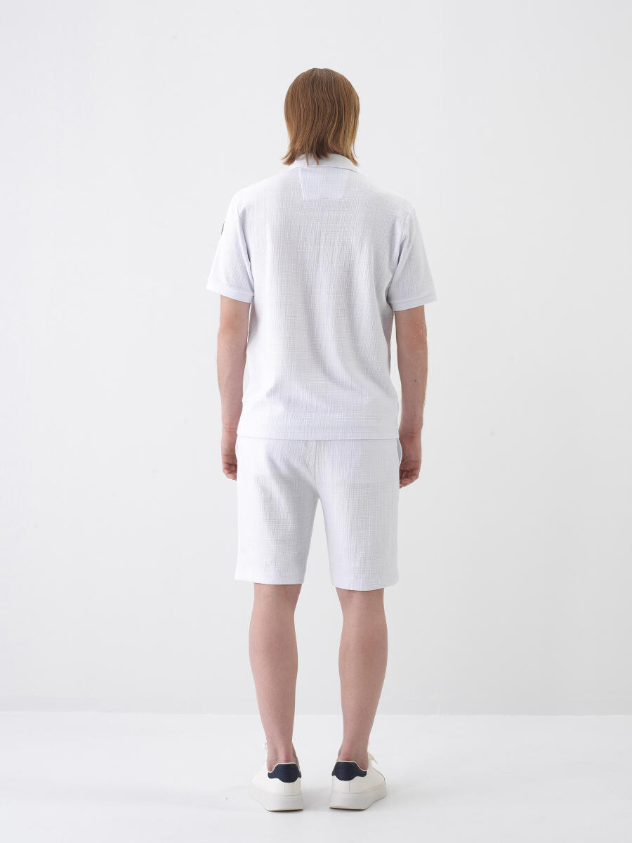 Beyaz Regular Fit Pamuklu Tişört - 5