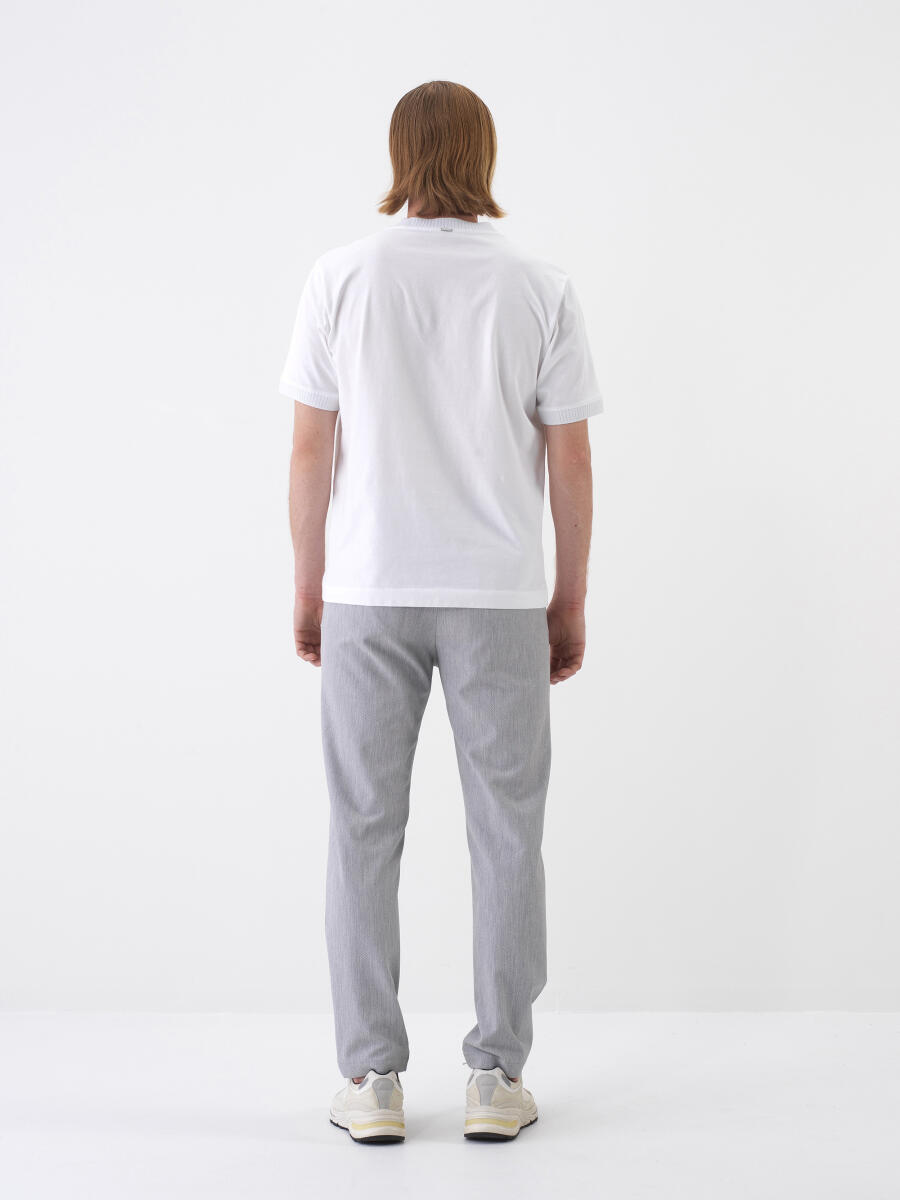 Beyaz Regular Fit Pamuklu Tişört - 5