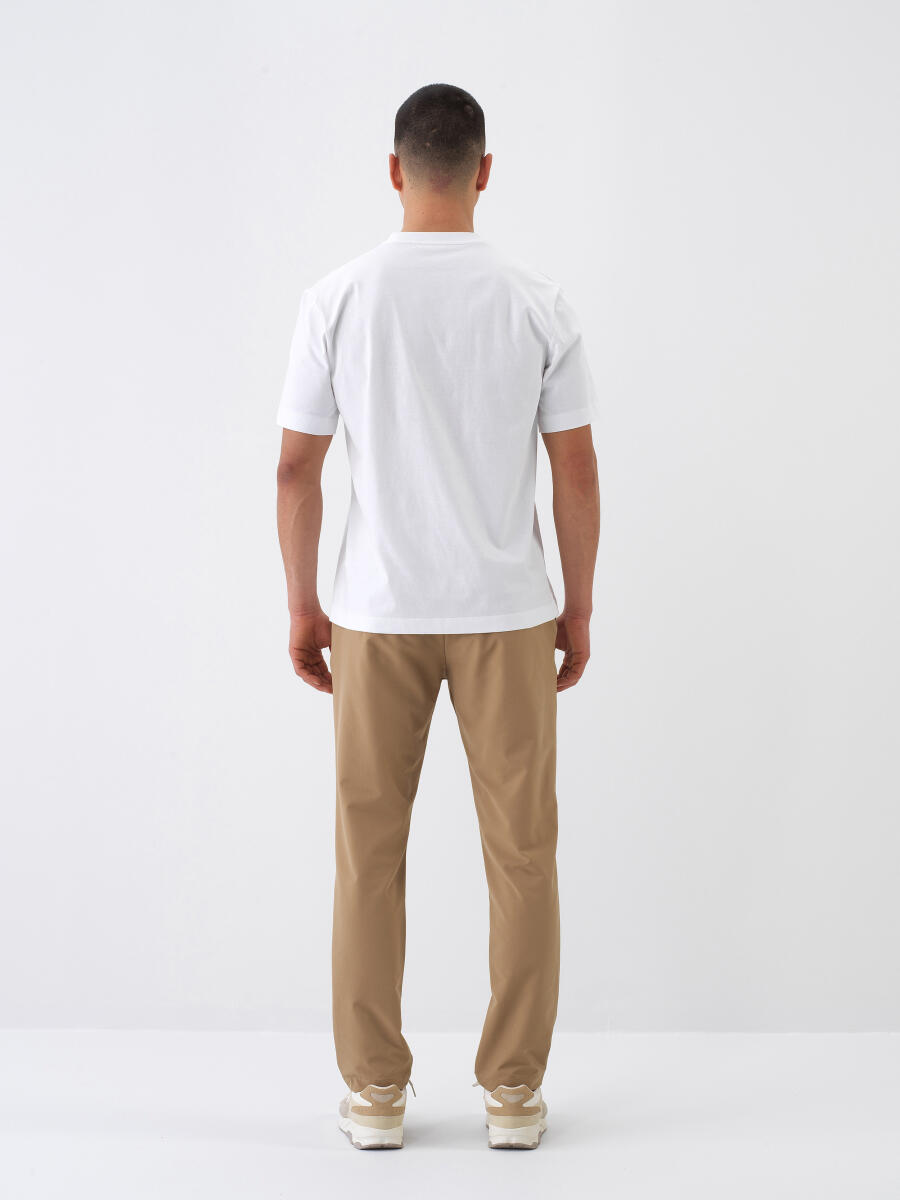 Beyaz Regular Fit Pamuklu Tişört - 5