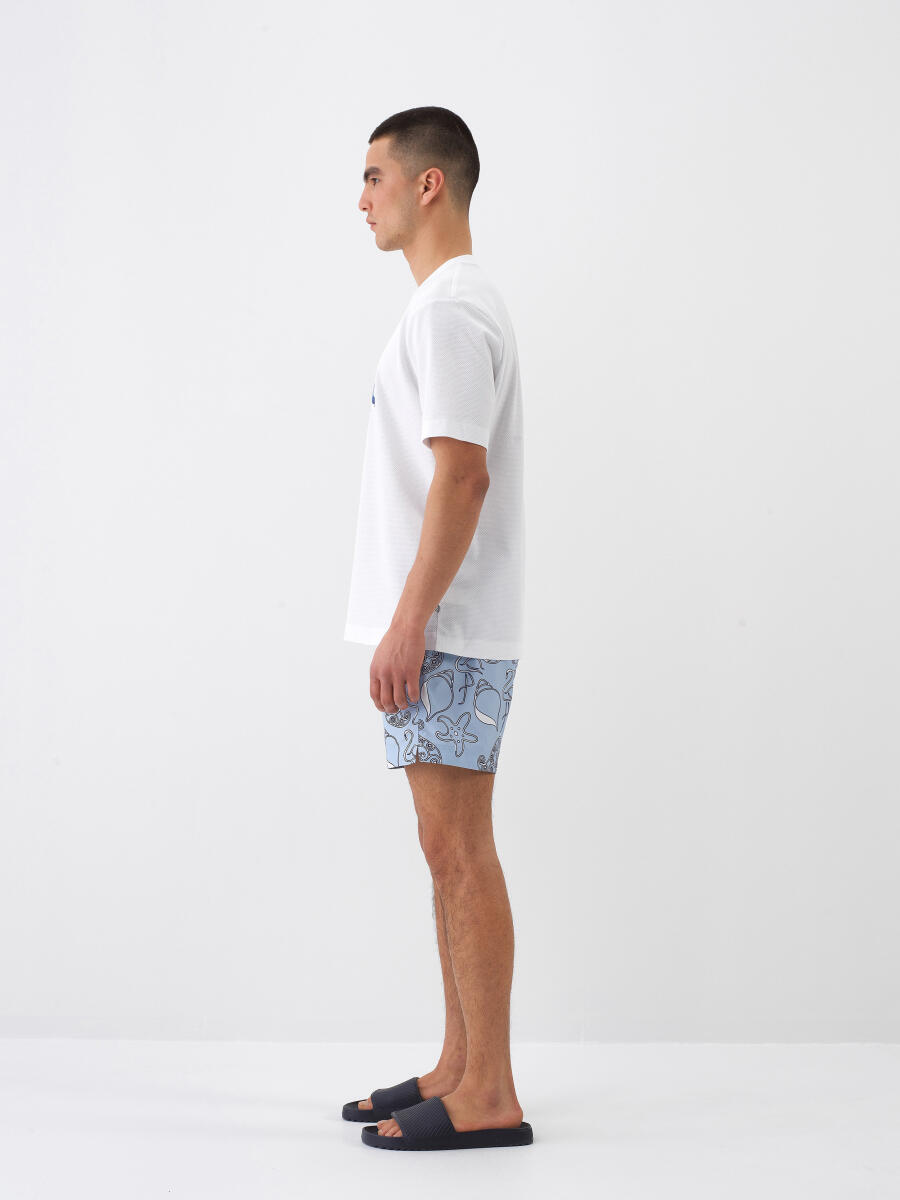 Beyaz Regular Fit Pamuklu Tişört - 3