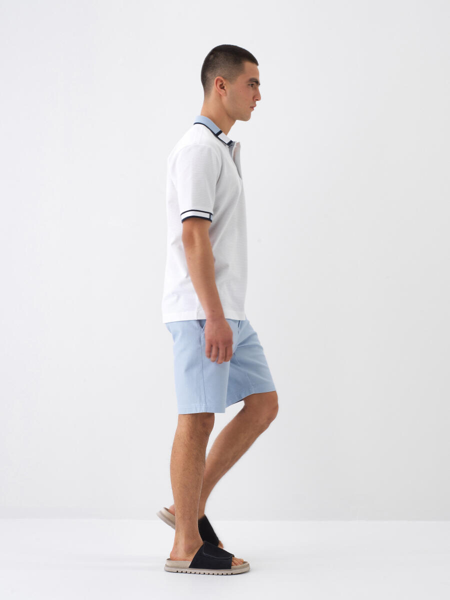 Beyaz Regular Fit Pamuklu Tişört - 4